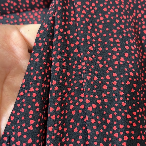 Gap Surplice Black Long Sleeve Mini Heart Dress XS - Picture 3 of 5